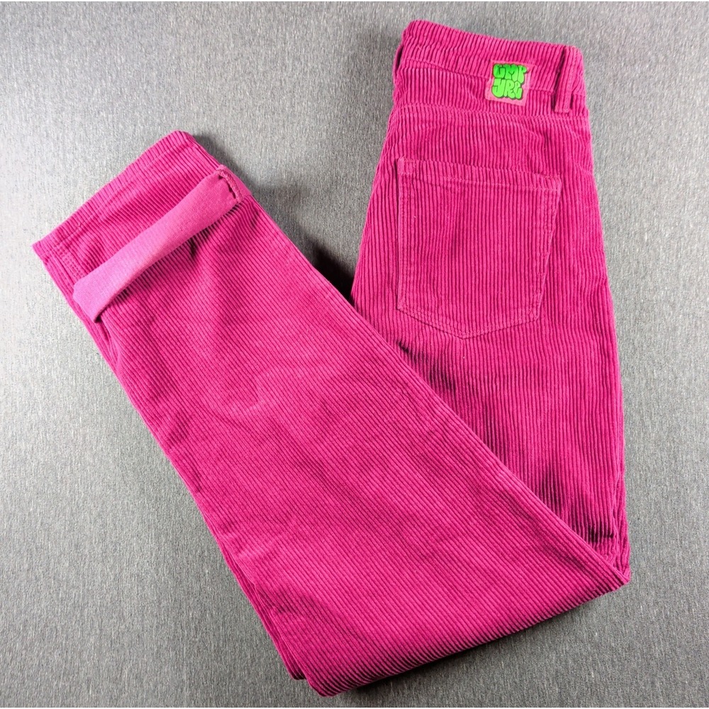 Empyre Tori Corduroy Pants Sz 0 Berry Pink Wide Leg Baggy Y2K Retro Streetwear